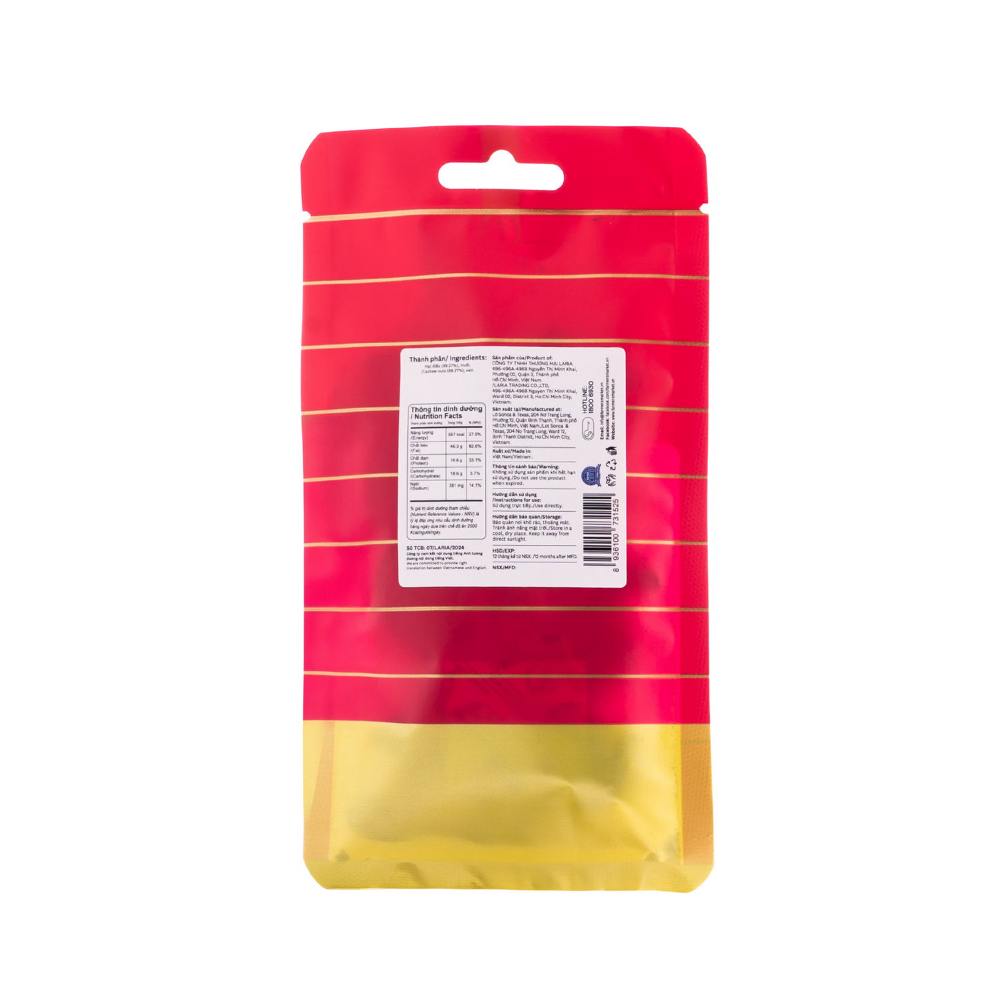 Hạt điều vỏ lụa Farmers Fine Foods 40 g