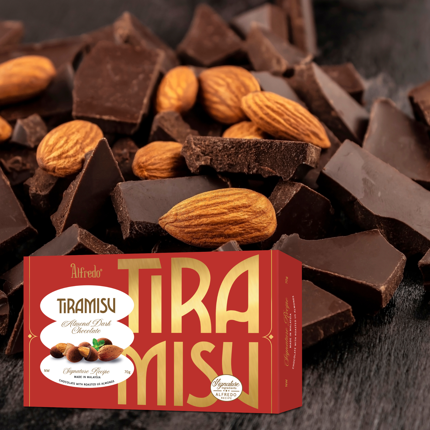 Socola đen hạnh nhân Alfredo tiramisu 70G