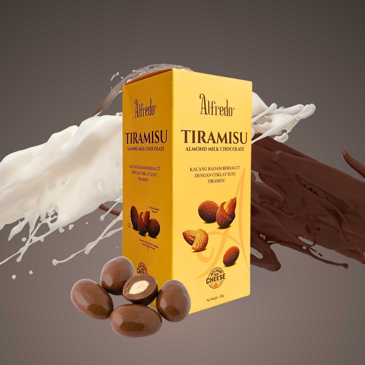 Socola sữa hạnh nhân Alfredo tiramisu cheese 180G