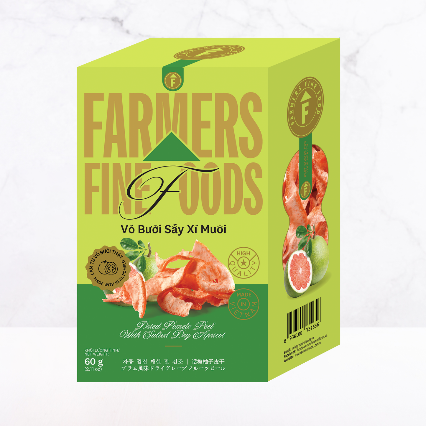 Vỏ bưởi sấy xí muội Farmers Fine Foods 60 g (Hộp giấy)