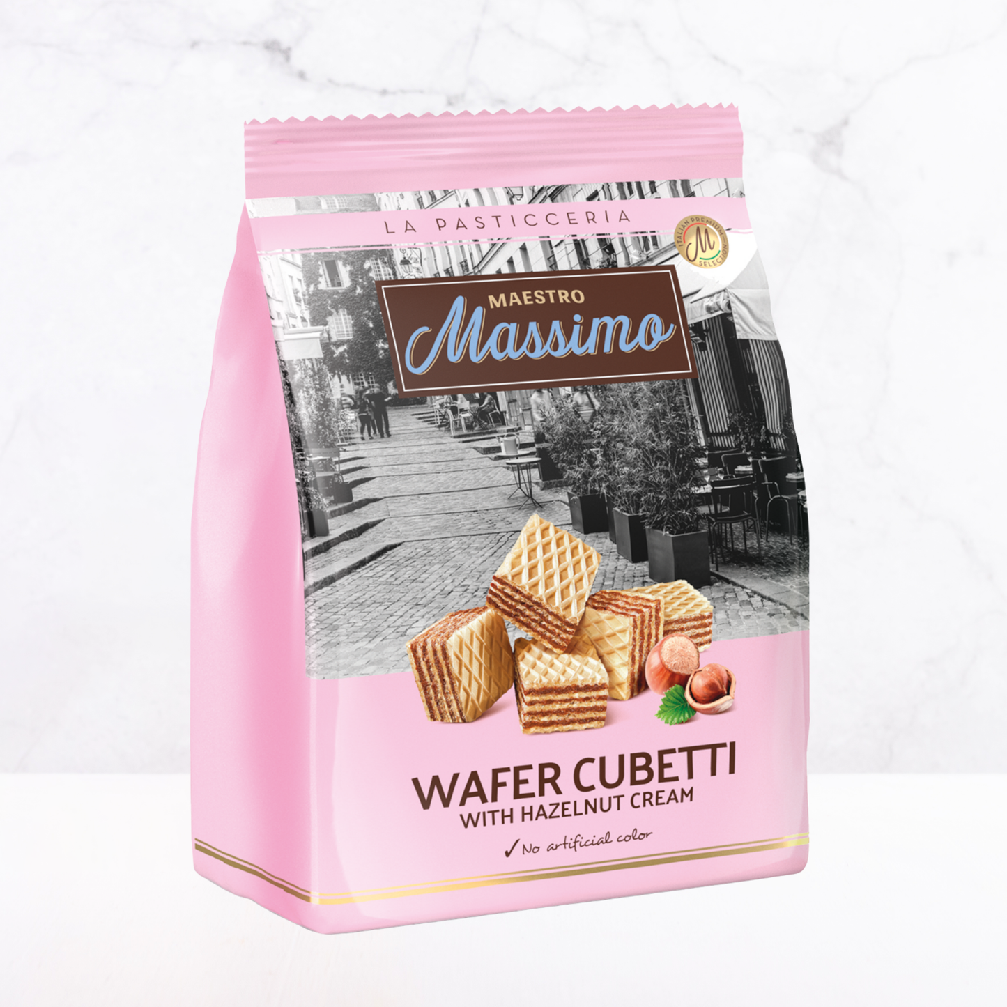 Bánh xốp vị hạt phỉ Massimo Cubetti 250 g