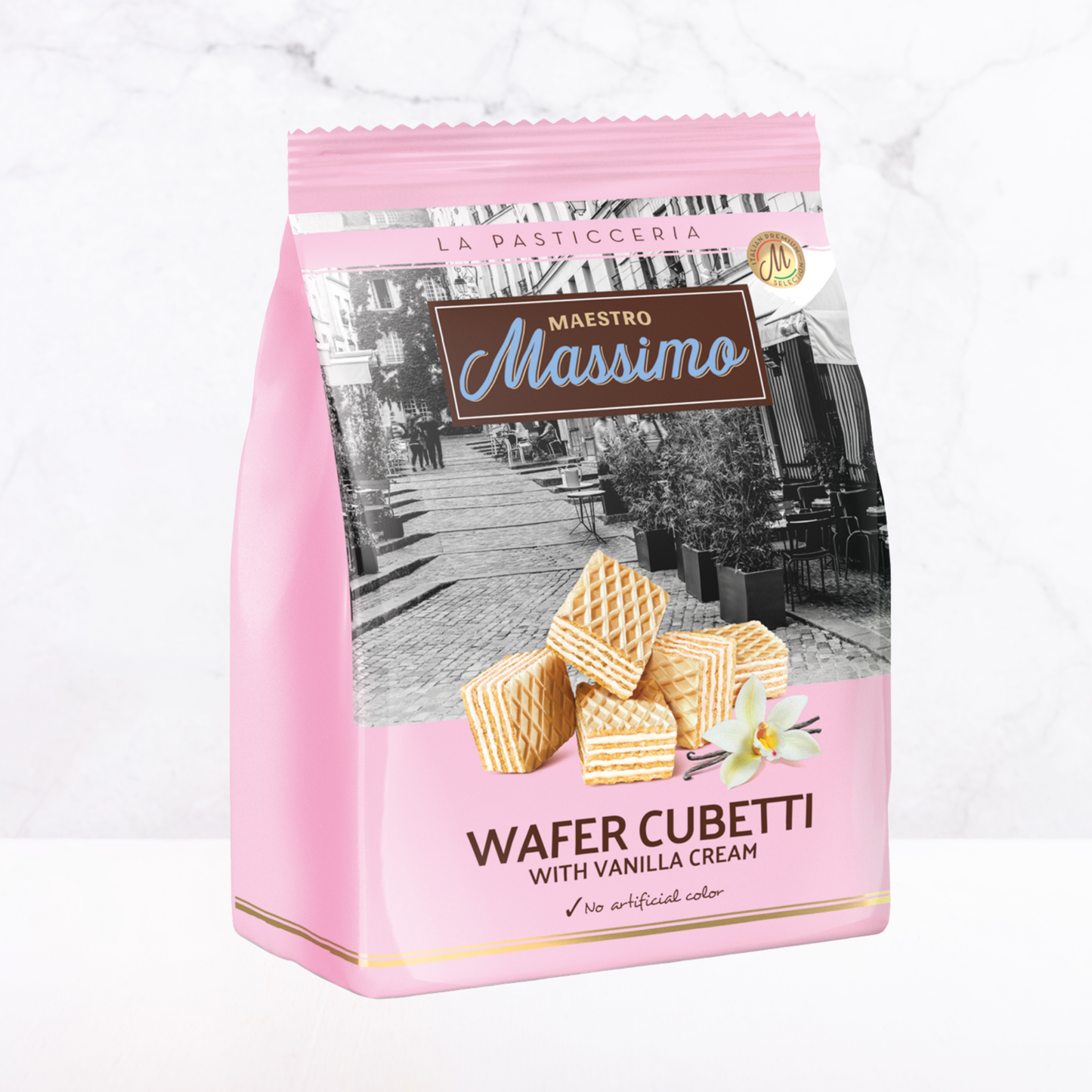 Bánh xốp vị vani Massimo Cubetti 250 g
