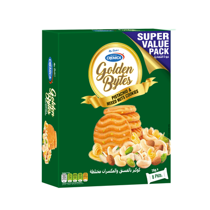 Bánh quy mix vị hạt dẻ cười và hạt phỉ Cremica Golden Bytes 608 g