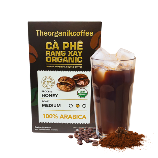 Cà phê 100% Arabica rang xay Theorganikcoffee 250G