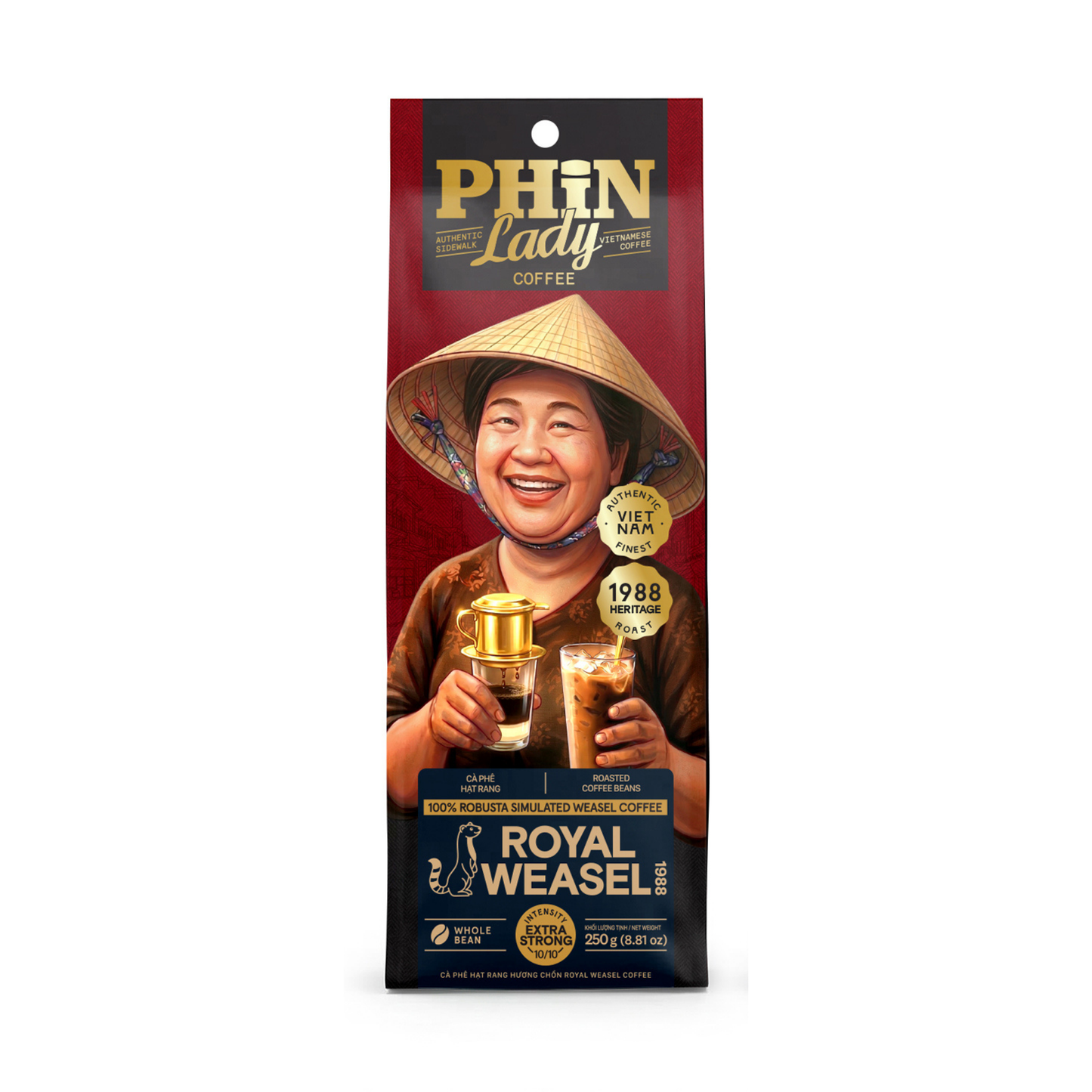 100% Robusta Simulated Weasel Coffee| Royal Weasel 1988 (Whole Bean)