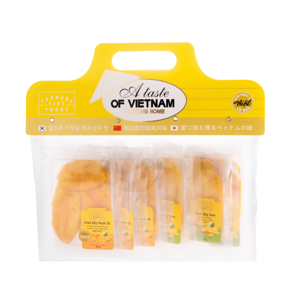 Combo 6 túi (3 xoài sấy muối ớt - 3 xoài sấy dẻo) Farmers Fine Foods (60 g x 6)