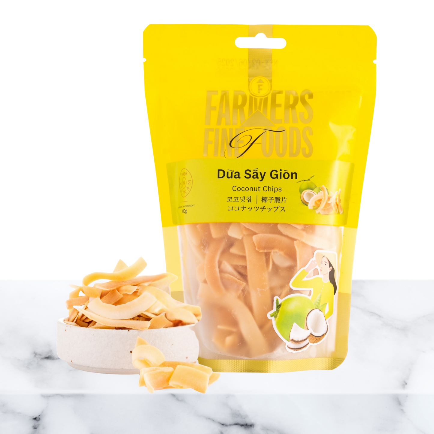 Dừa sấy giòn Farmers Fine Foods túi 100 g