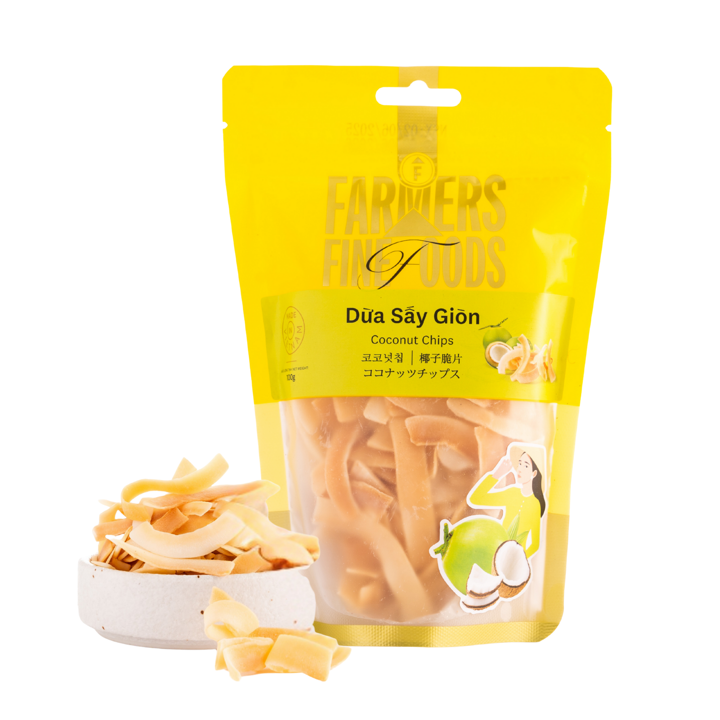 Dừa sấy giòn Farmers Fine Foods túi 100 g