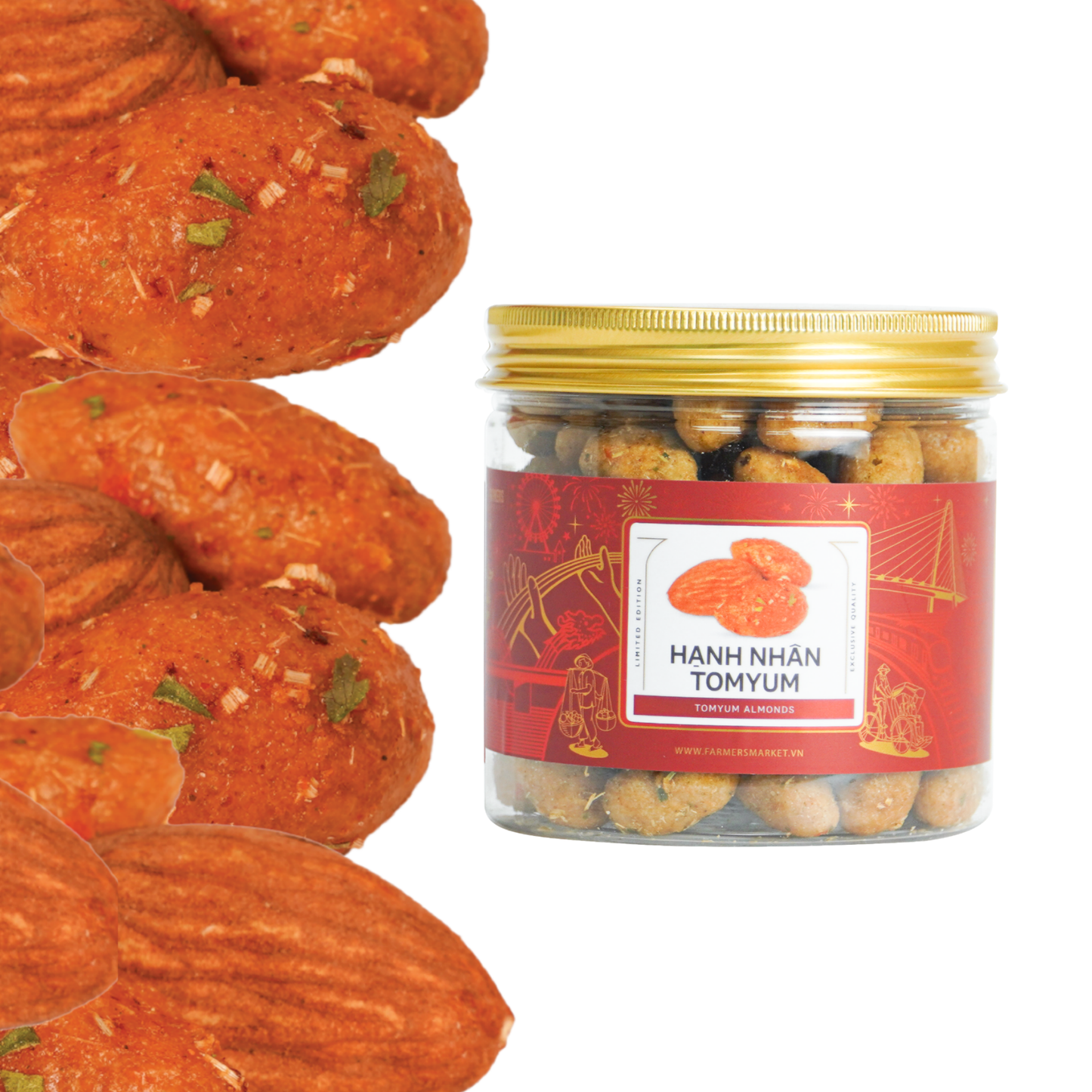 Hạnh nhân tomyum Farmers Fine Foods 170 g ( Hủ nhựa )