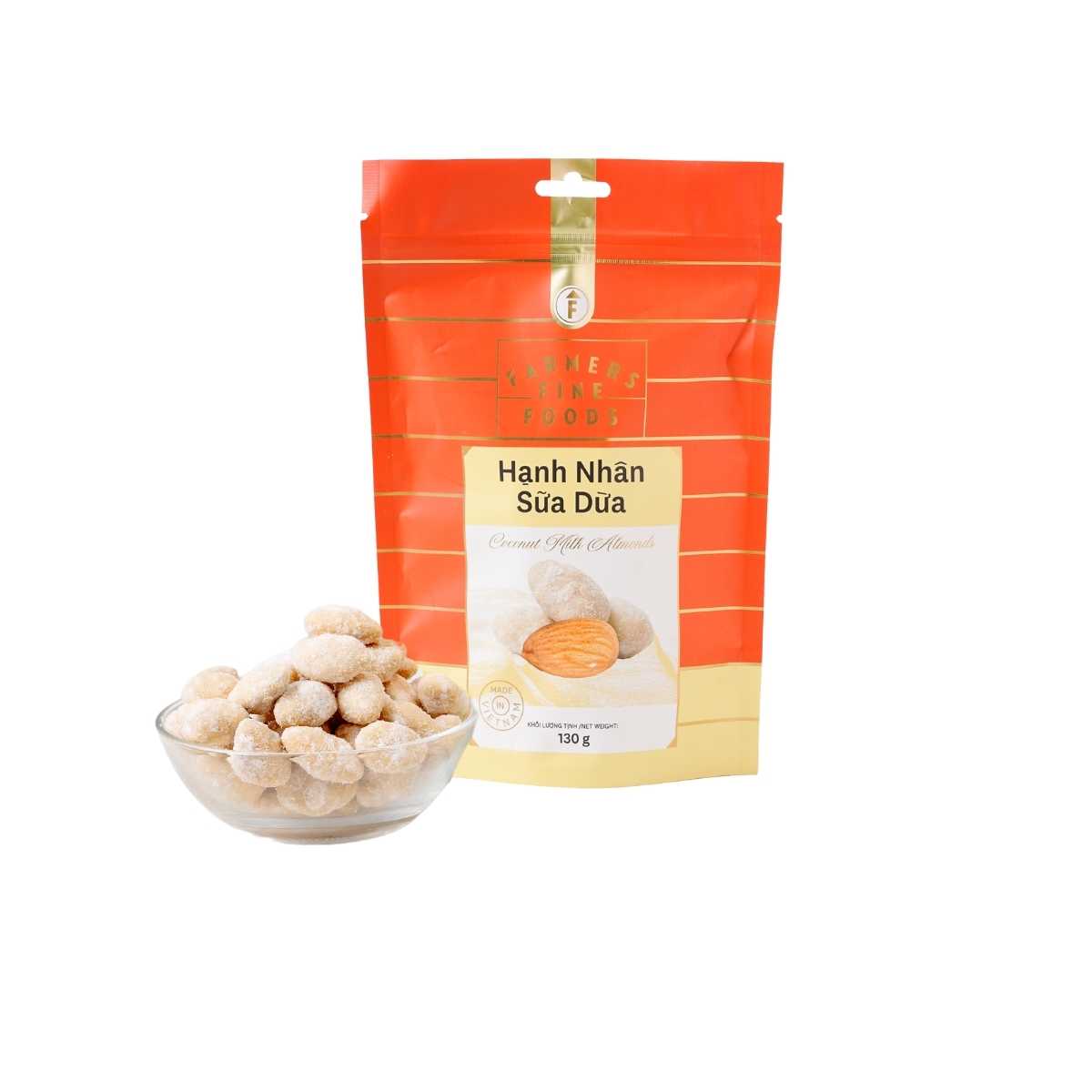 Hạnh nhân sữa dừa Farmers Fine Foods 130 g