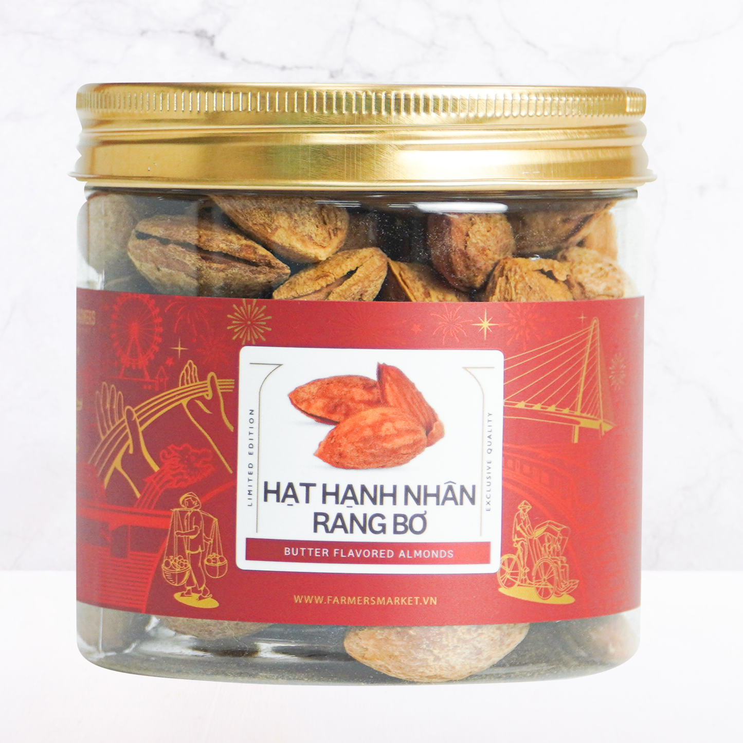 Hạt hạnh nhân rang bơ Farmers Fine Foods 140 g ( Hủ nhựa )