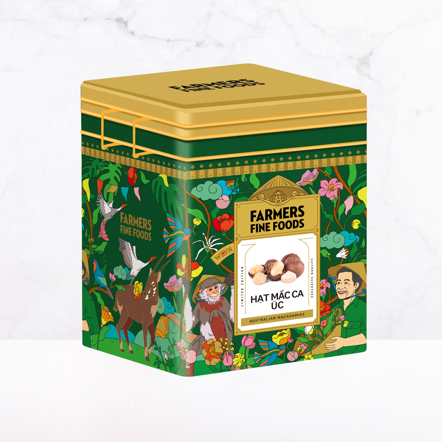 Hạt mắc ca Úc Farmers Fine Foods 170 g (Hộp thiếc)