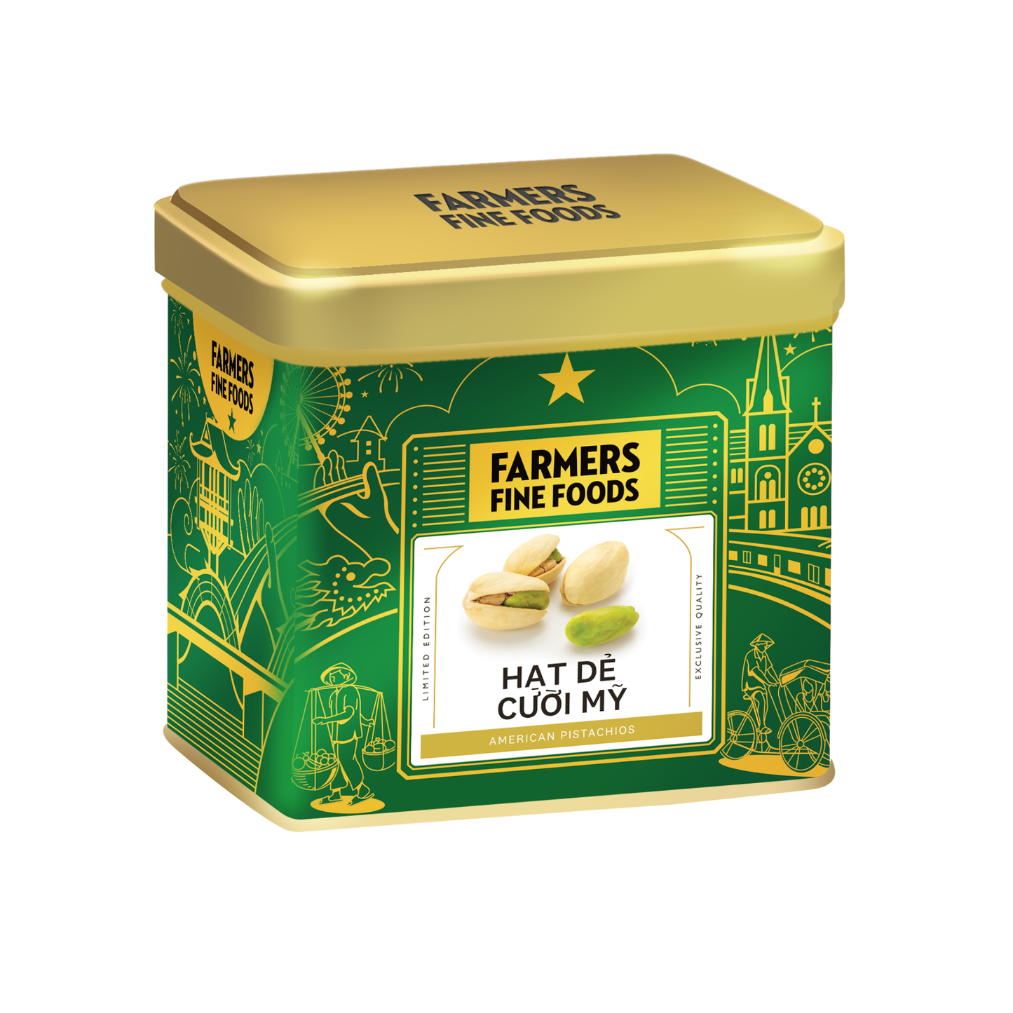 Hạt dẻ cười Mỹ Farmers Fine Foods 100 g (Hộp thiếc)