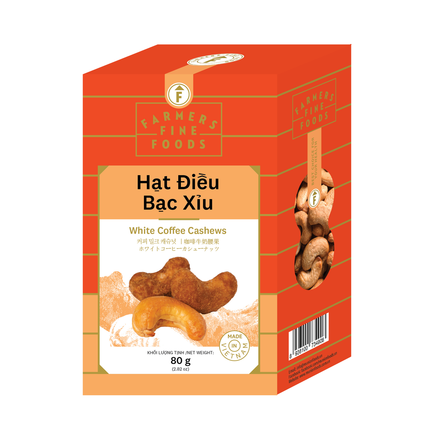 Hạt điều bạc xỉu Farmers Fine Foods 80 g (Hộp giấy)
