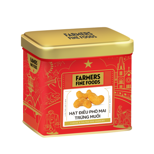 Hạt điều phô mai trứng muối Farmers Fine Foods 100 g (Hộp thiếc)