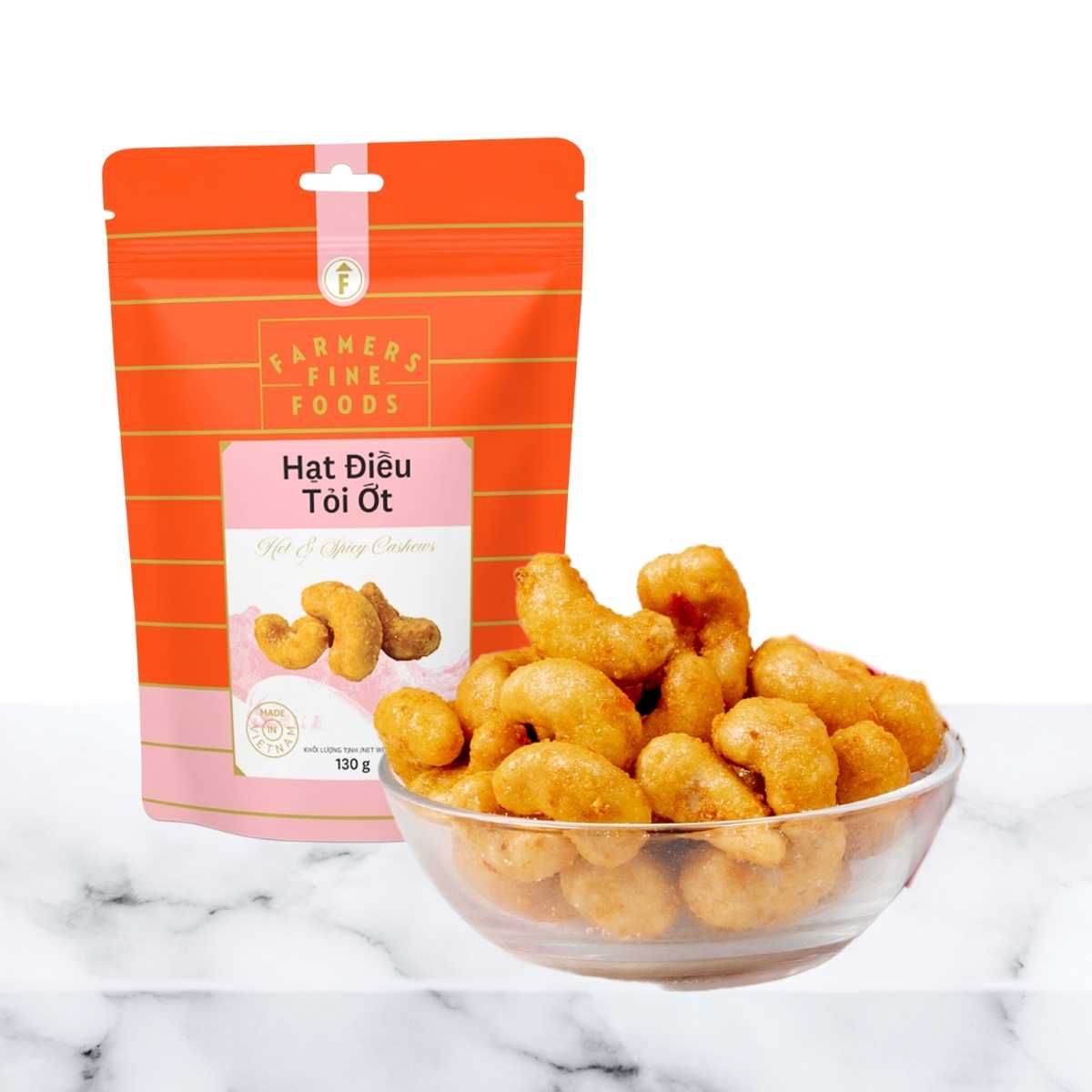 Hạt điều tỏi ớt Farmers Fine Foods 130 g