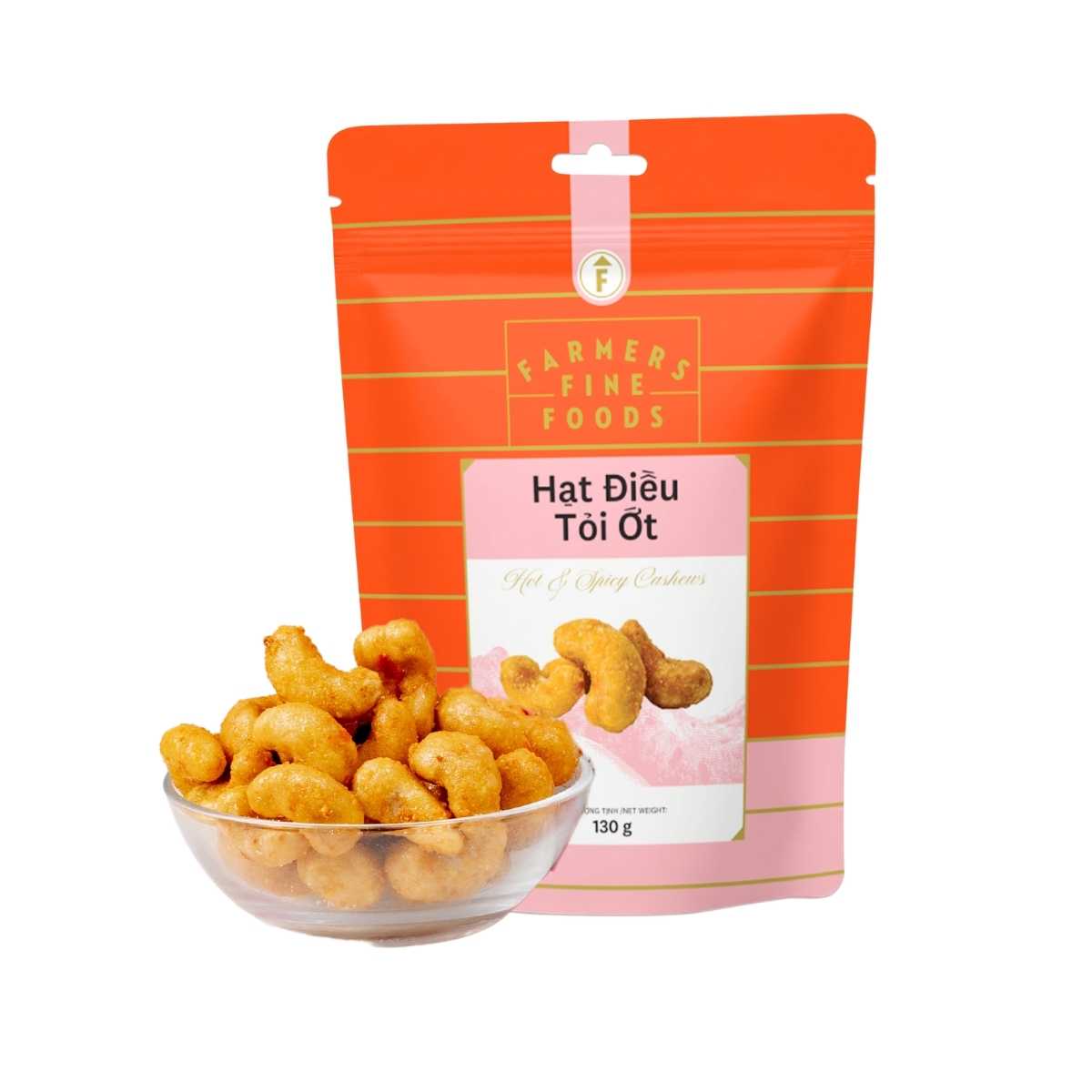 Hạt điều tỏi ớt Farmers Fine Foods 130 g