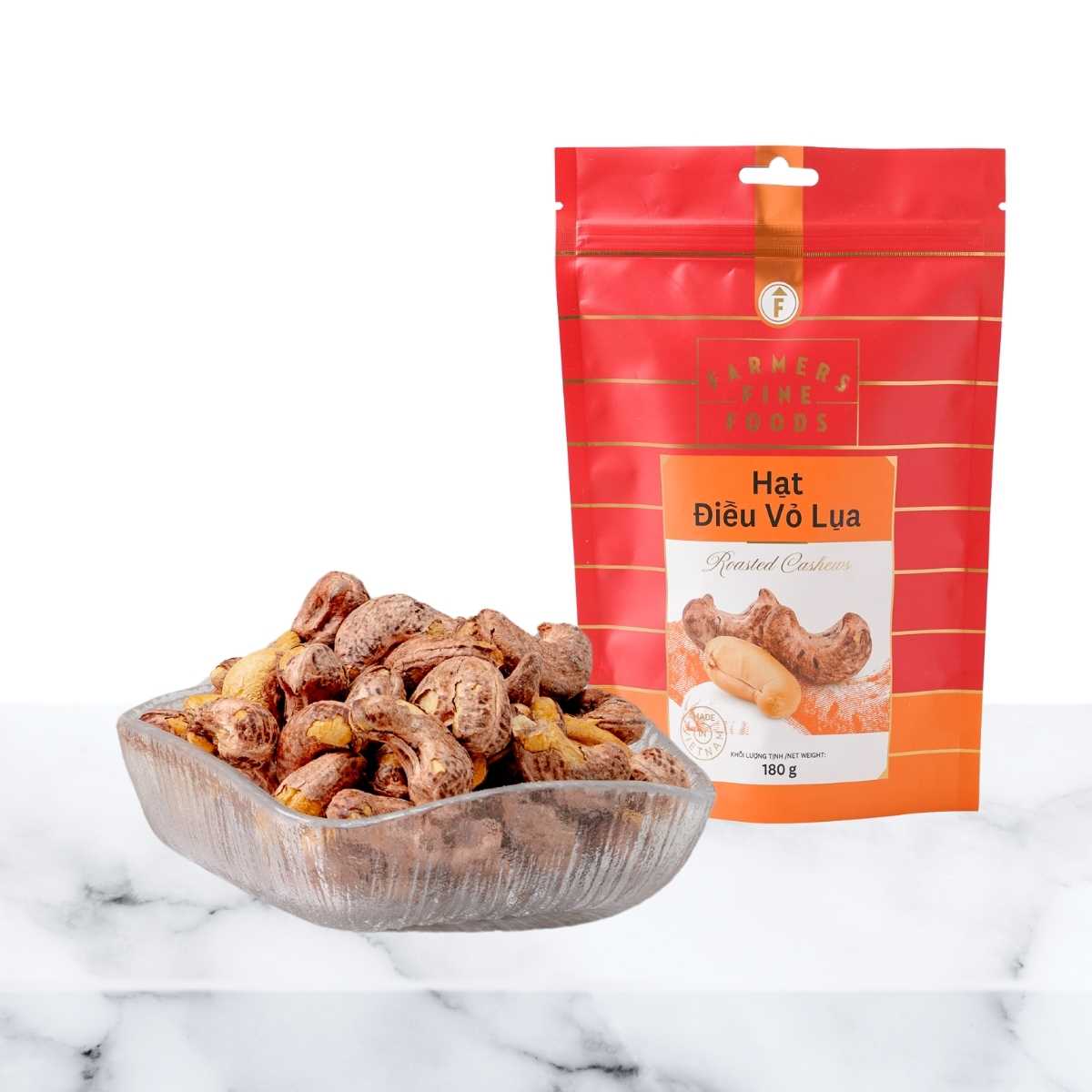 Hạt điều vỏ lụa Farmers Fine Foods 180G/Túi