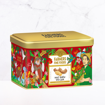 Hạt điều vỏ lụa Farmers Fine Foods 150 g (Hộp thiếc)