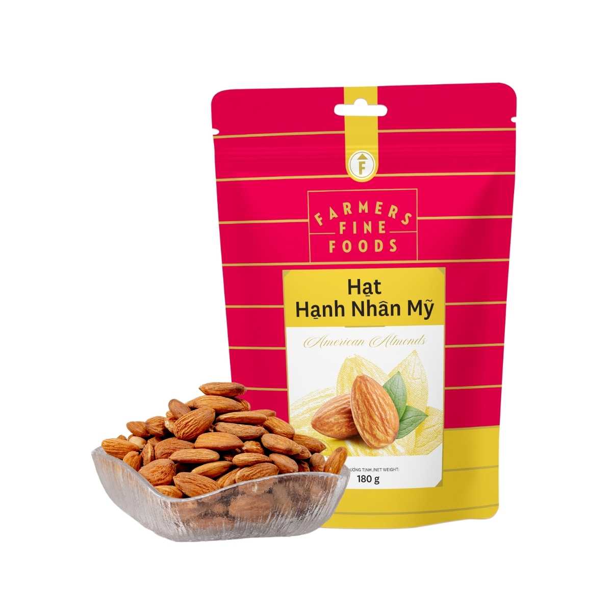 Hạt hạnh nhân mỹ Farmers Fine Foods 180g