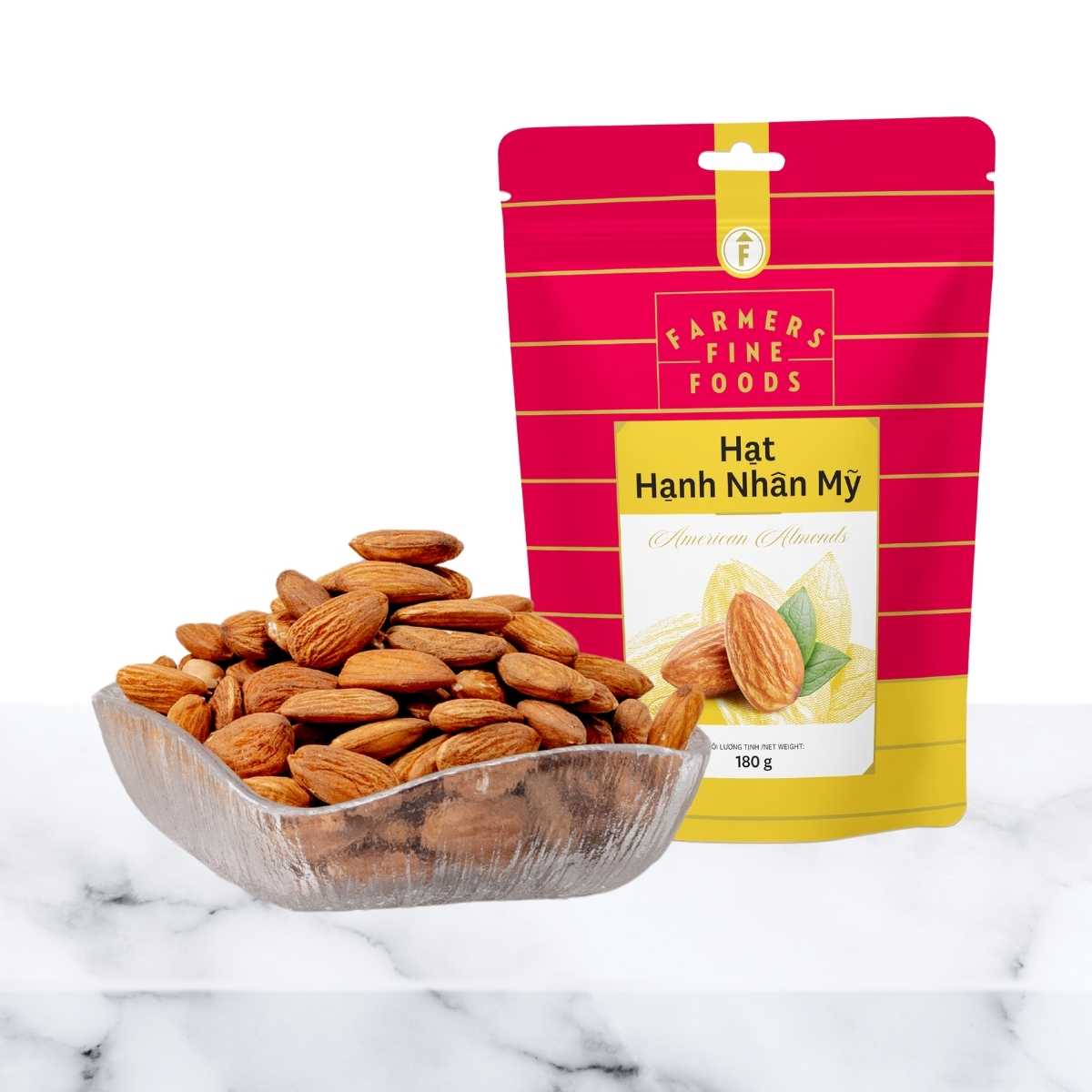 Hạt hạnh nhân mỹ Farmers Fine Foods 180g