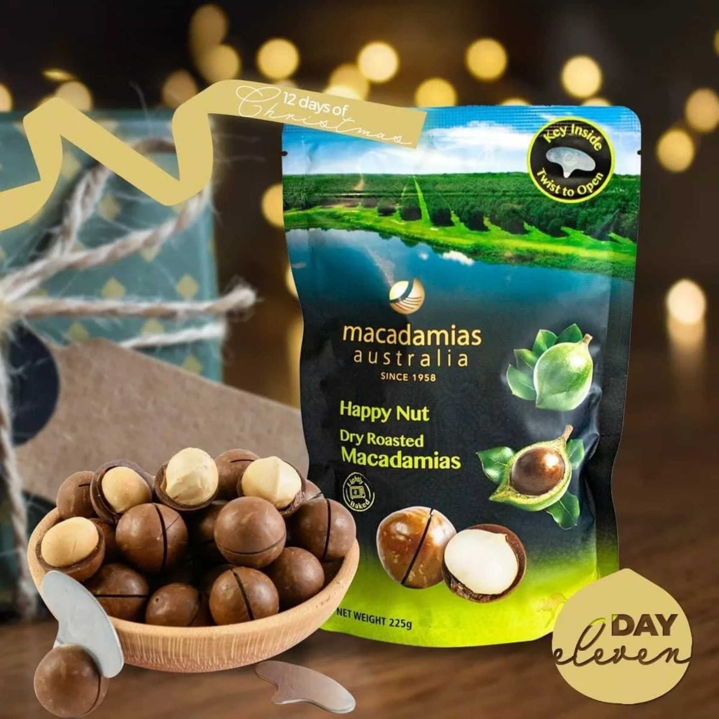 Hạt mắc ca hương vani Happy Nut 225G