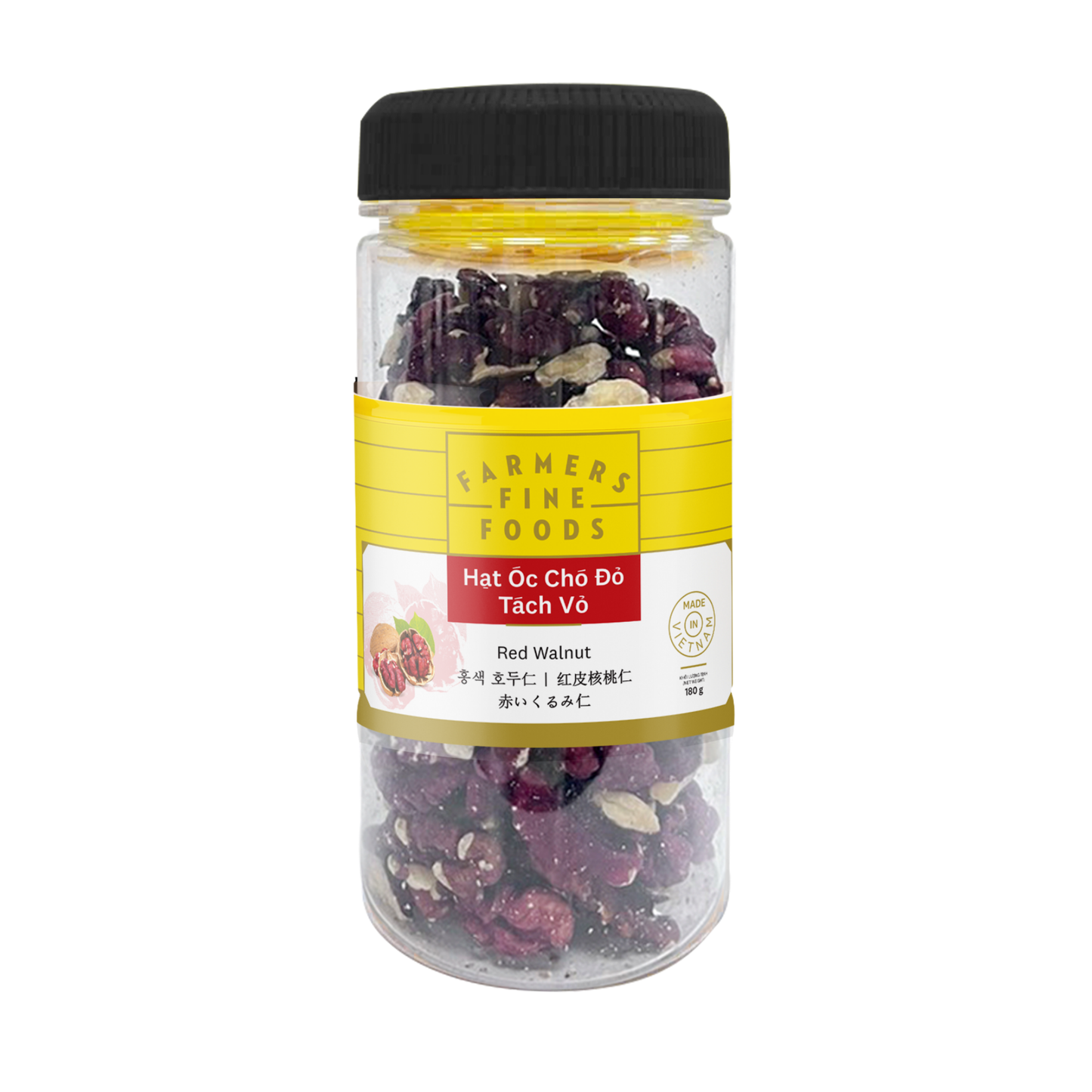 Hạt óc chó đỏ tách vỏ Farmers Fine Foods 180 g ( Hủ nhựa )