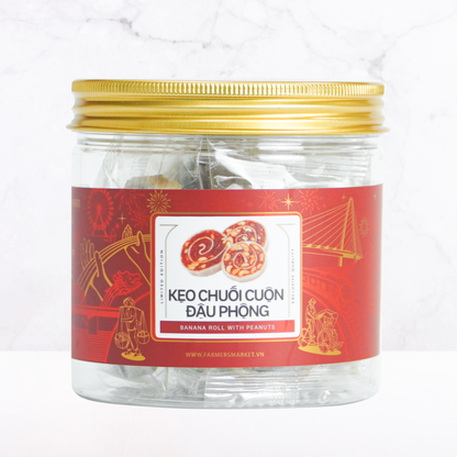 Kẹo chuối cuộn đậu phộng Farmers Fine Foods 90 g ( Hủ nhựa )