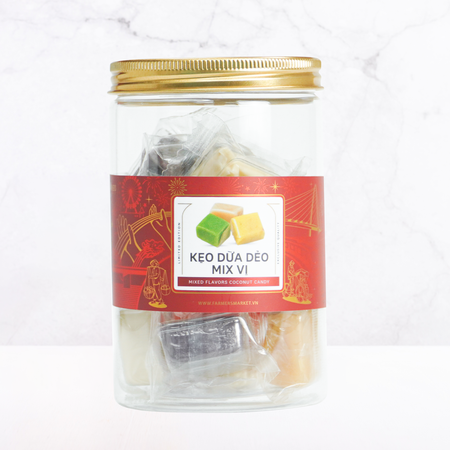 Kẹo dừa dẻo mix vị Farmers Fine Foods 110 g ( Hủ nhựa )