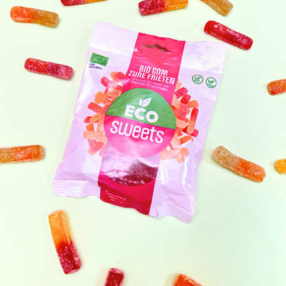 Kẹo dẻo hữu cơ vị chua hình que khoai tây ECO Sweets 75 g