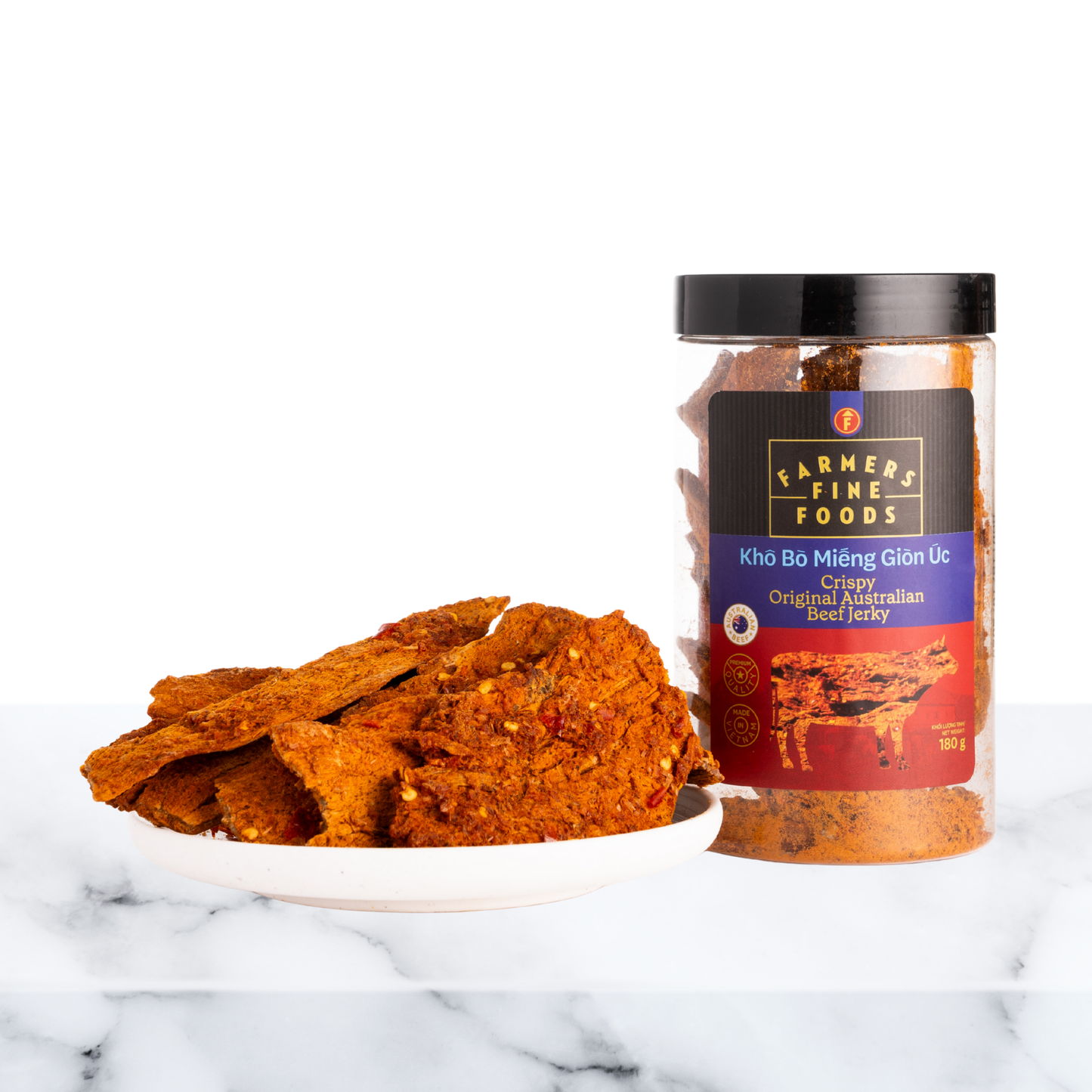 Khô bò miếng giòn úc Farmers Fine Foods 180 g