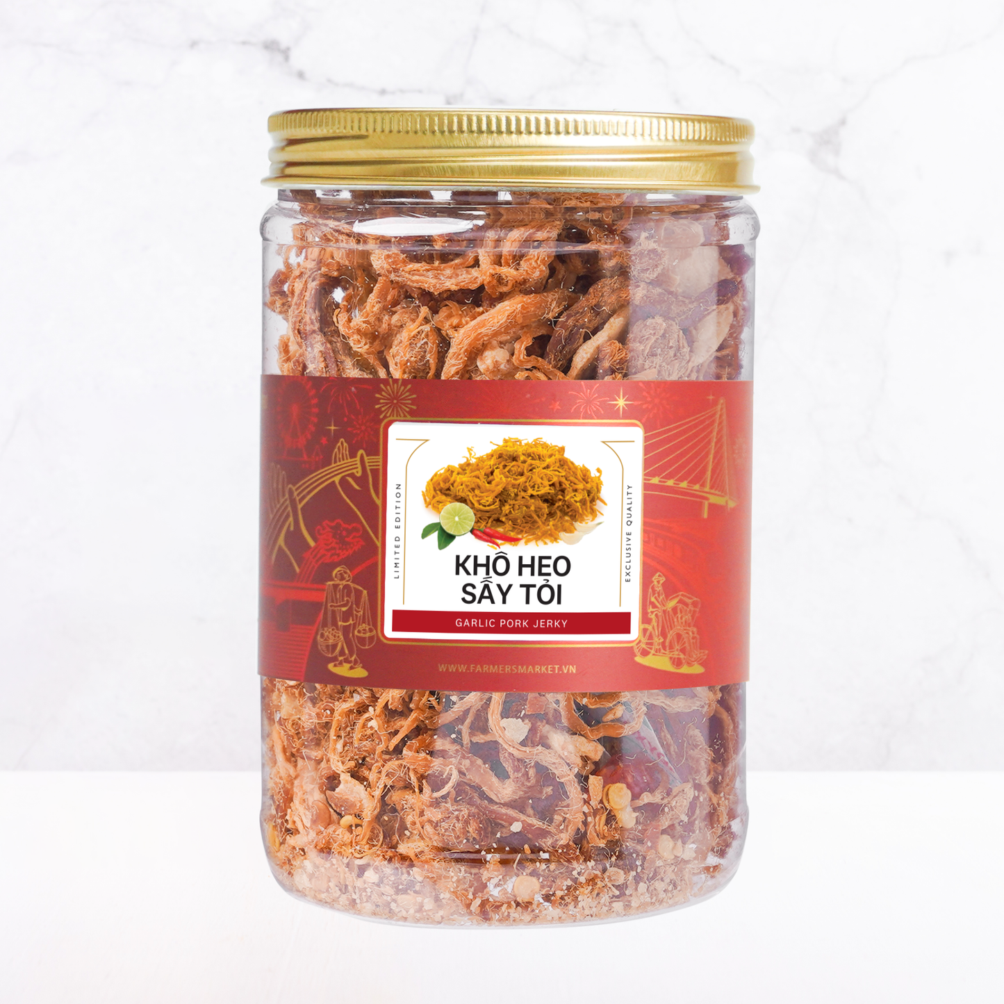 Khô heo sấy tỏi Farmers Fine Foods 100 g ( Hủ nhựa )