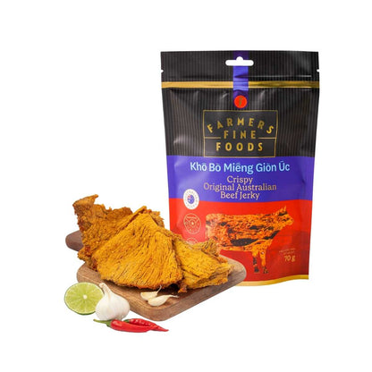 Khô bò miếng giòn úc Farmers Fine Foods 70 g
