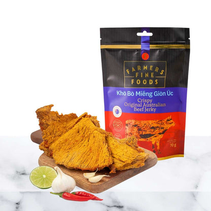 Khô bò miếng giòn úc Farmers Fine Foods 70 g