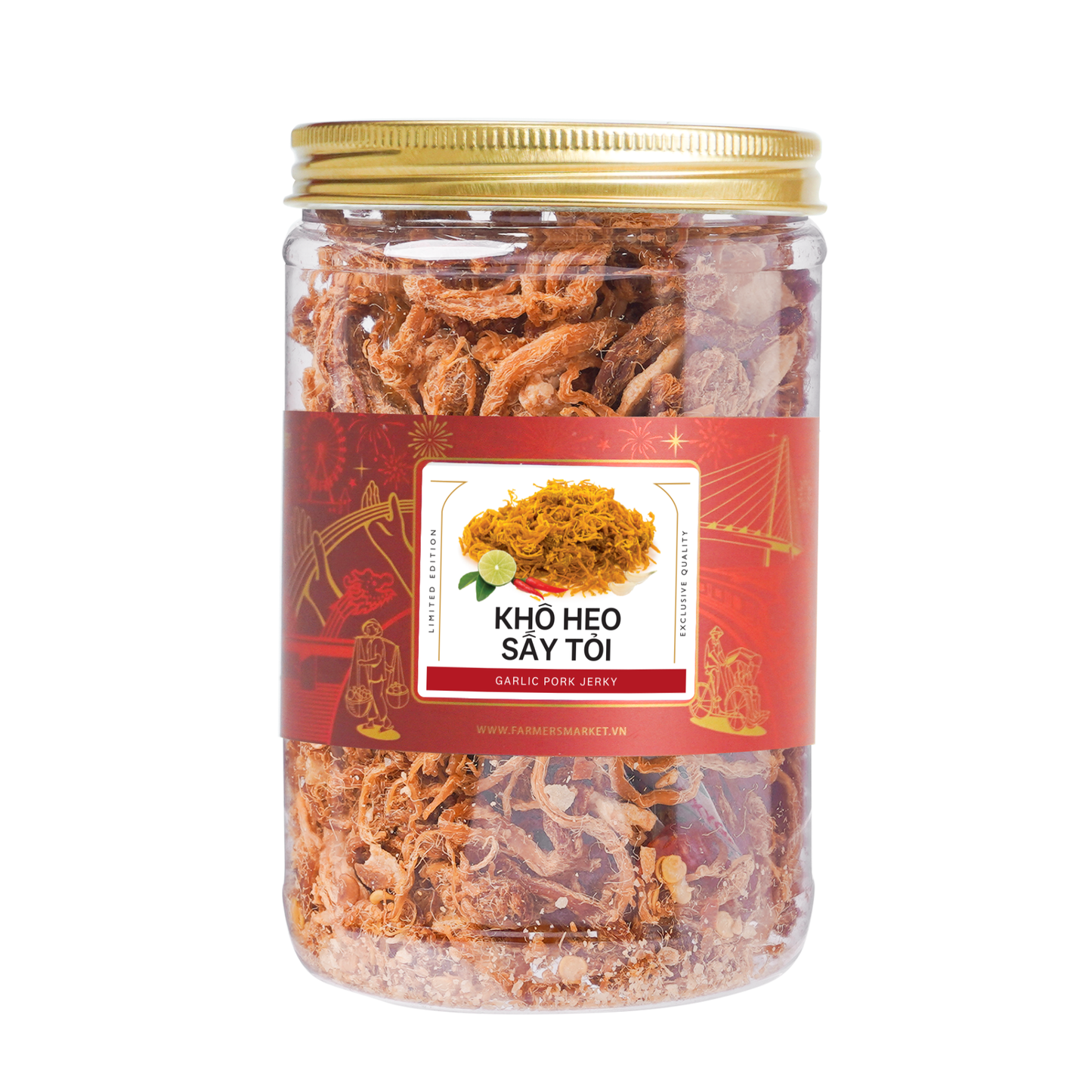 Khô heo sấy tỏi Farmers Fine Foods 100 g ( Hủ nhựa )