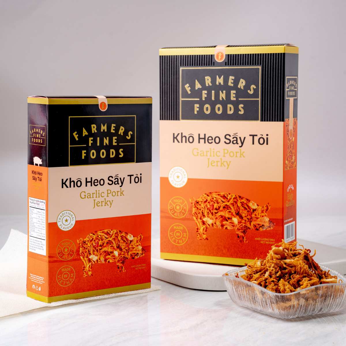 Khô heo sấy tỏi Farmers Fine Foods 120G