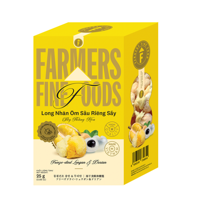 Long nhãn sầu riêng sấy thăng hoa Farmers Fine Foods 25 g (Hộp giấy)