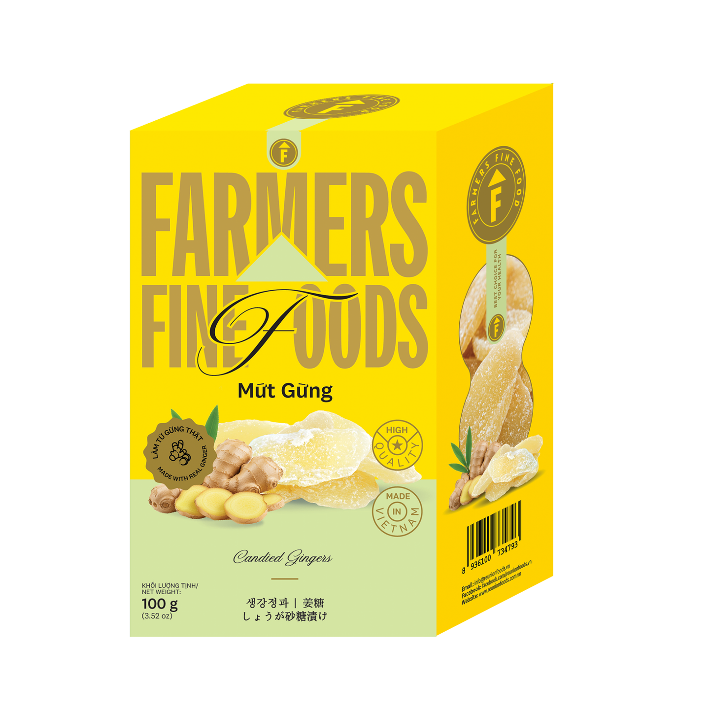 Mứt gừng Farmers Fine Foods 100 g (Hộp giấy)