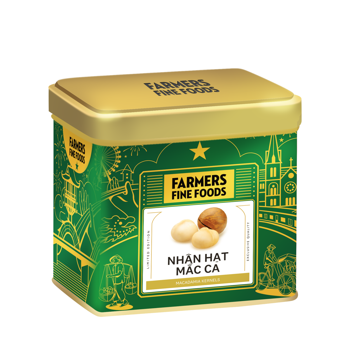 Nhân hạt mắc ca Farmers Fine Foods 100 g (Hộp thiếc)