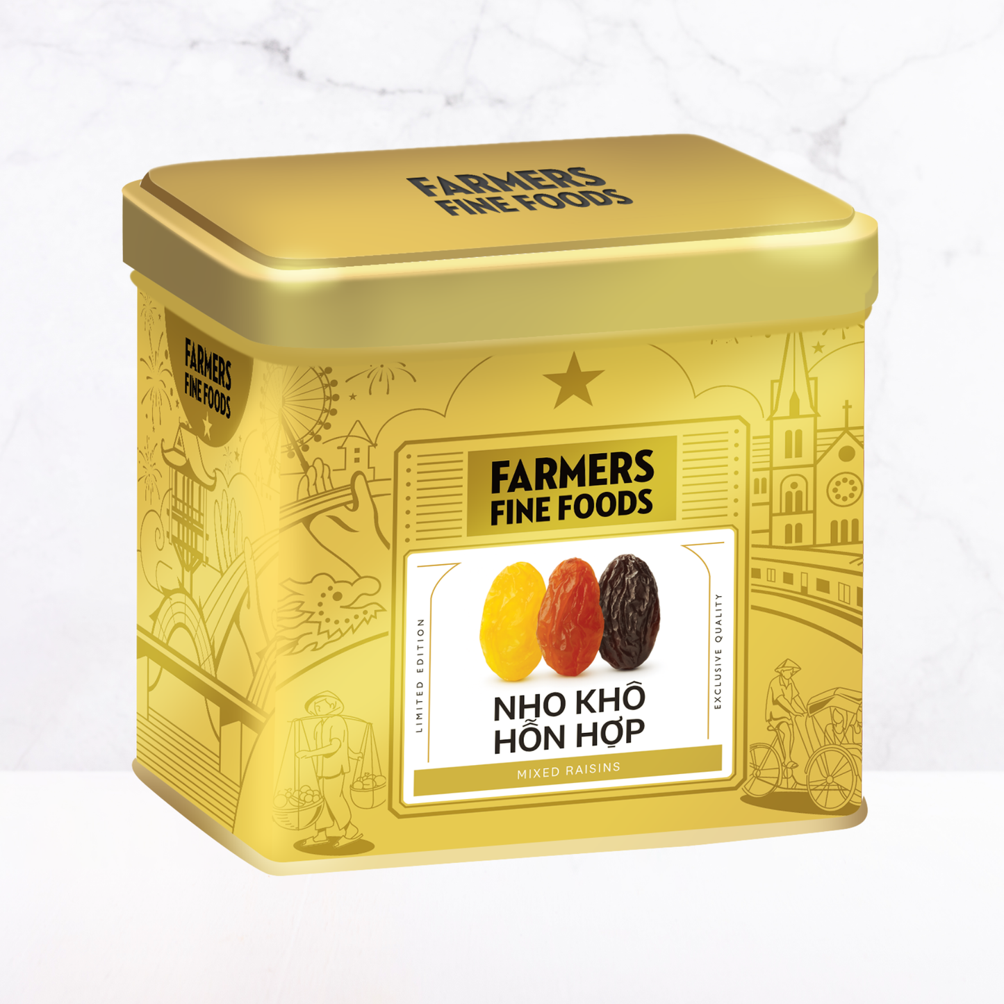Nho khô hỗn hợp Farmers Fine Foods 120 g (Hộp thiếc)