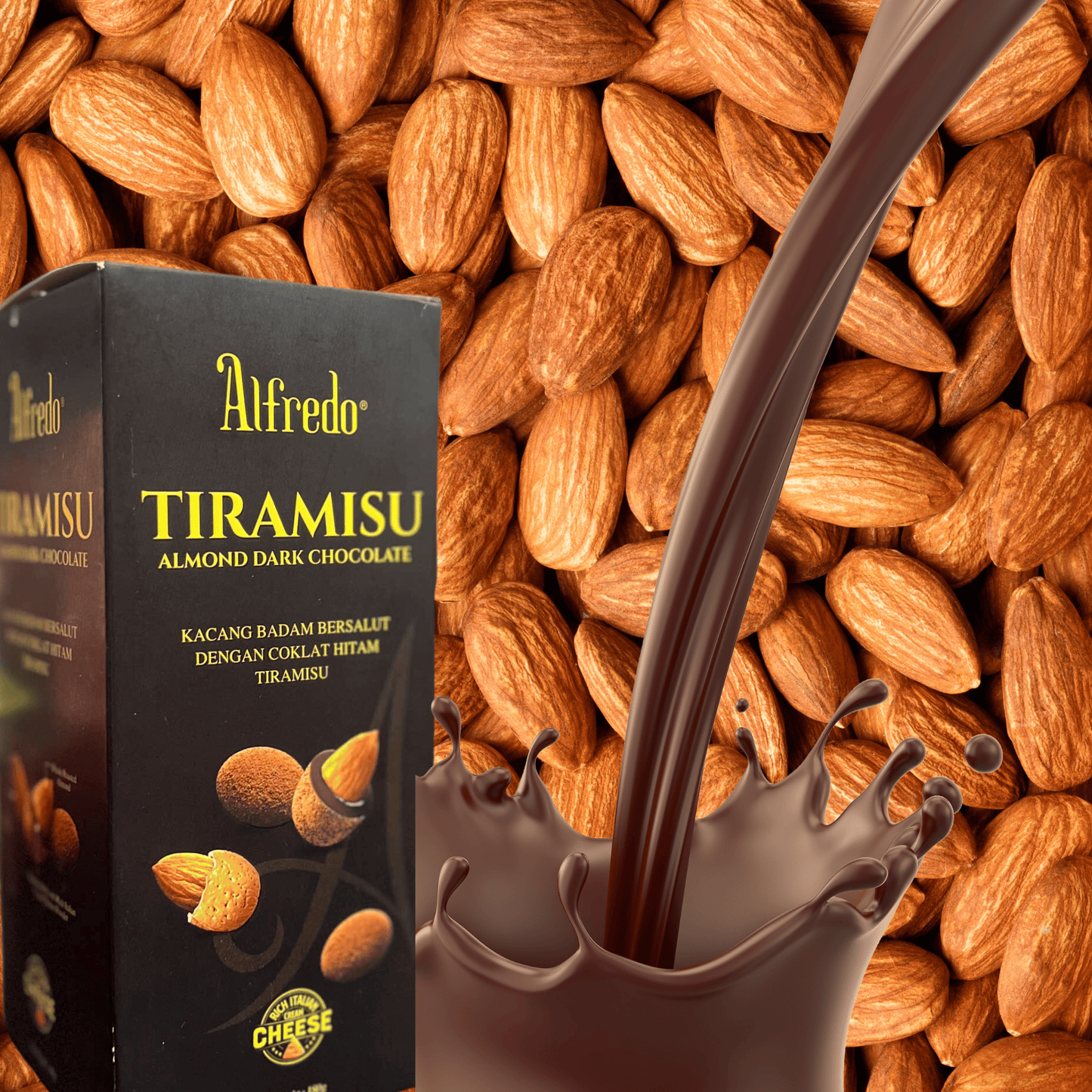 Socola đen hạnh nhân Alfredo tiramisu cheese 180G
