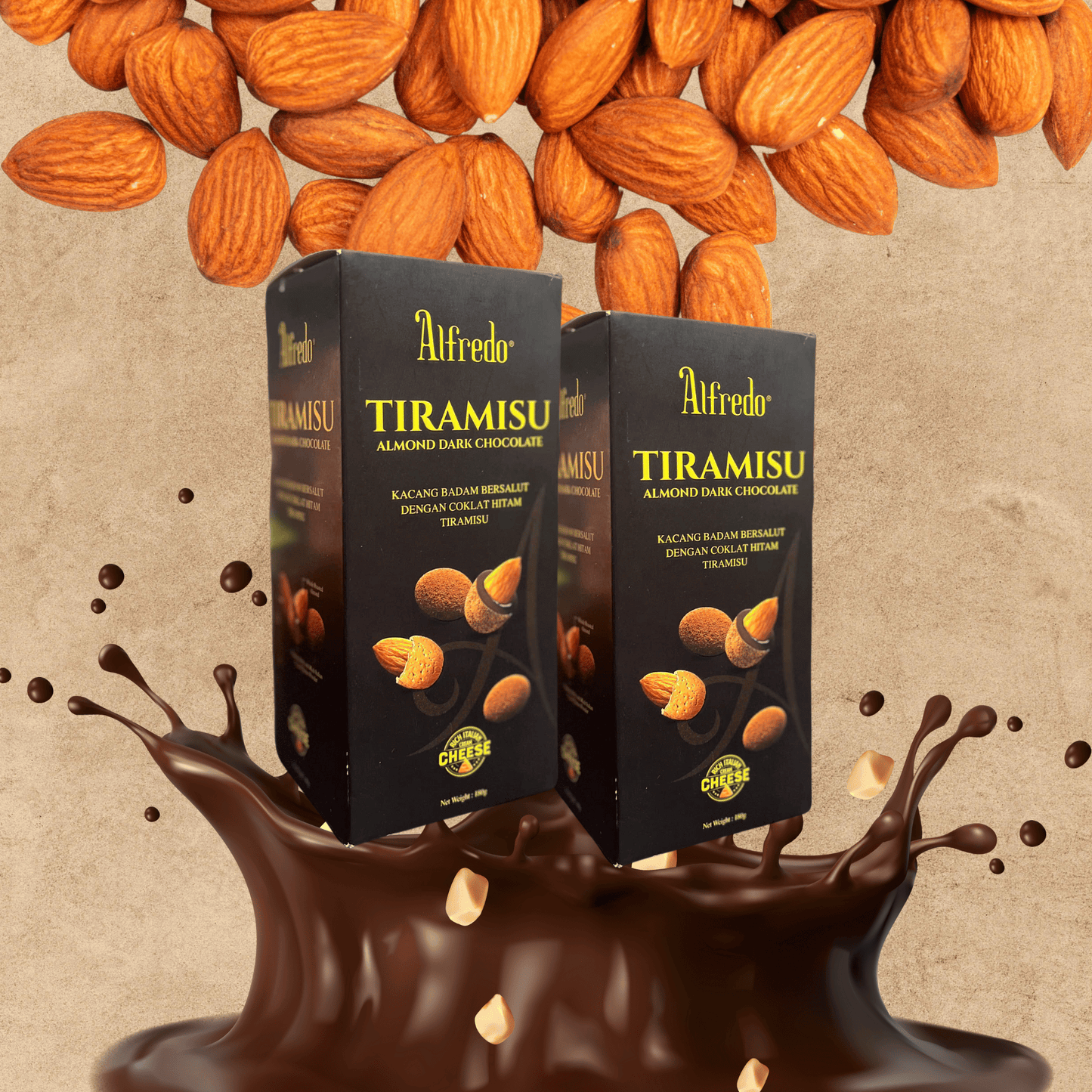 Socola đen hạnh nhân Alfredo tiramisu cheese 180G