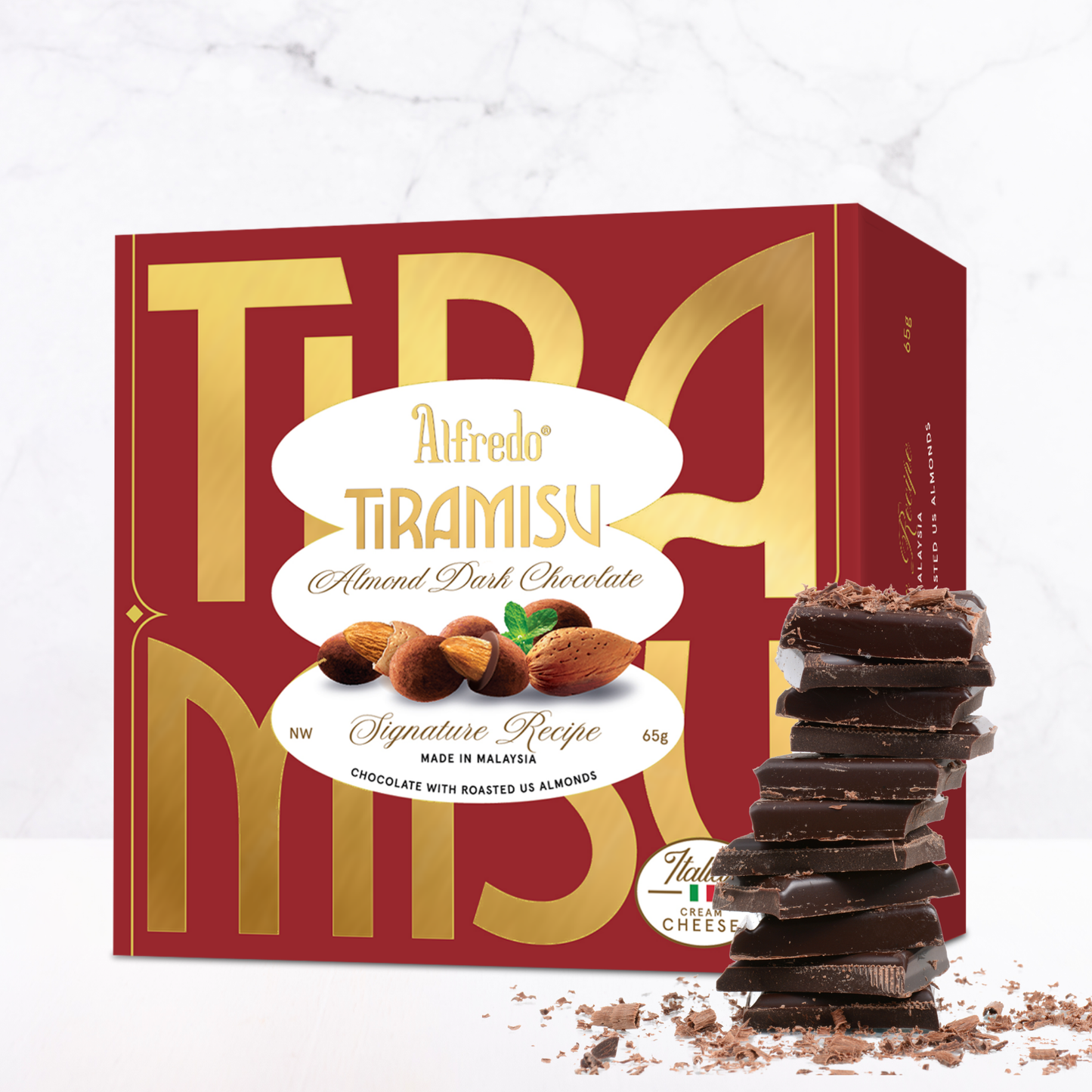 Socola đen hạnh nhân Alfredo tiramisu cheese 65G