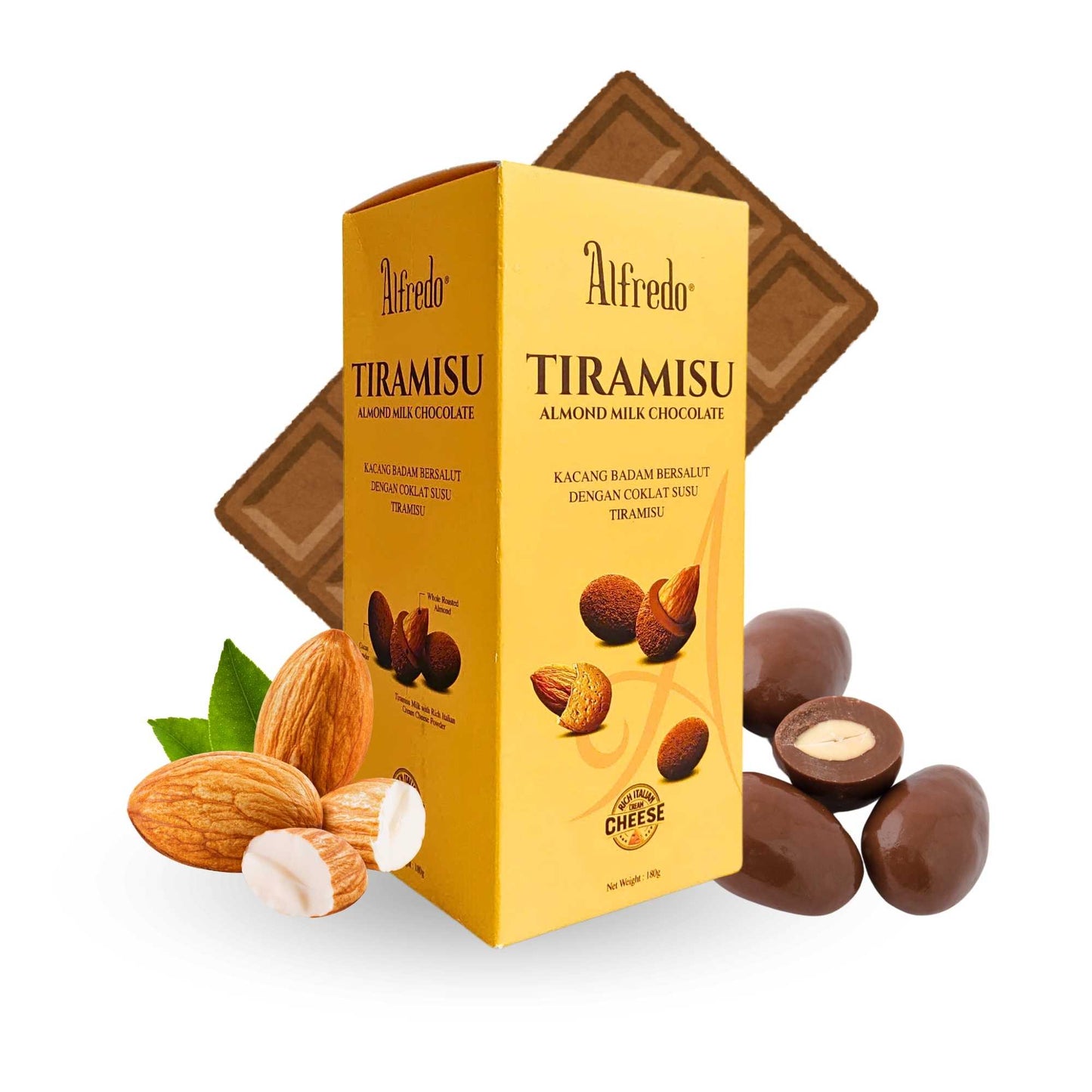 Socola sữa hạnh nhân Alfredo tiramisu cheese 180G