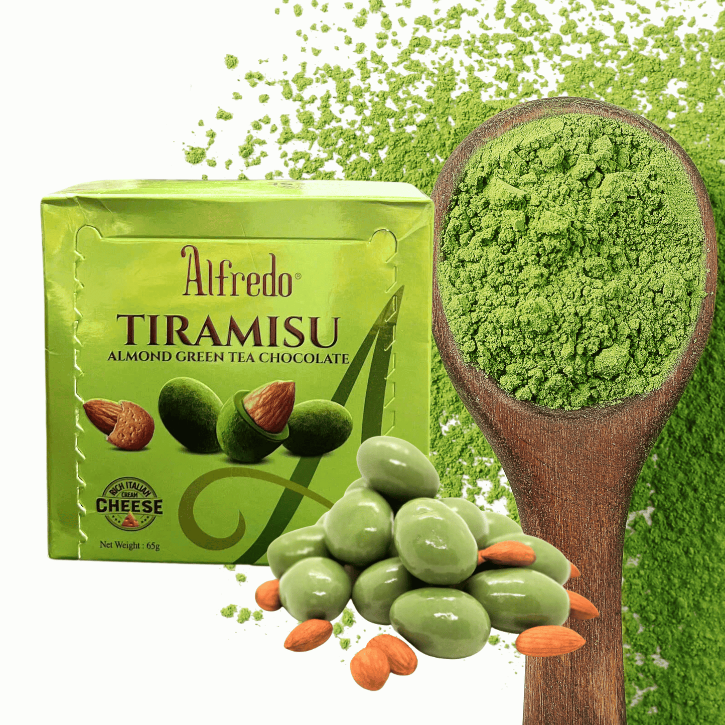 Socola trà xanh hạnh nhân Alfredo tiramisu cheese 65G