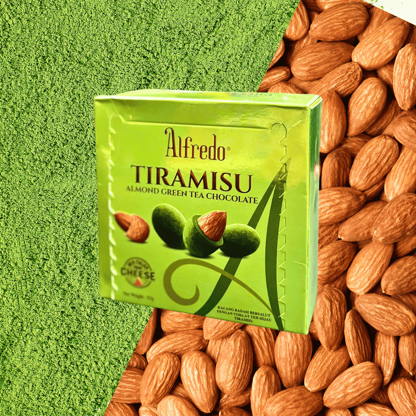 Socola trà xanh hạnh nhân Alfredo tiramisu cheese 65G