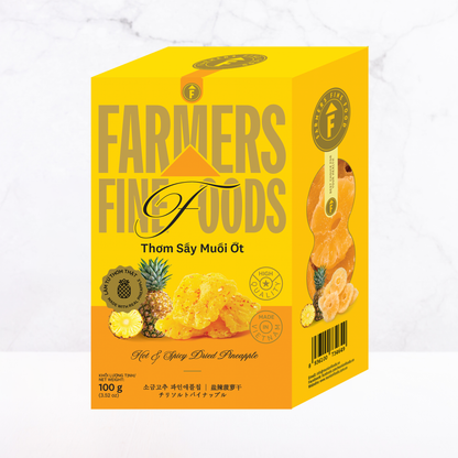 Thơm sấy muối ớt Farmers Fine Foods 100 g (Hộp giấy)