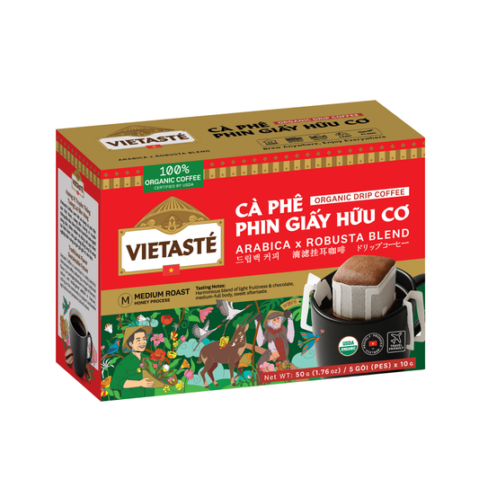Cà phê phin giấy hữu cơ Vietasté 50G