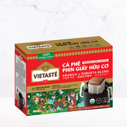 Cà phê phin giấy hữu cơ Vietasté 50G