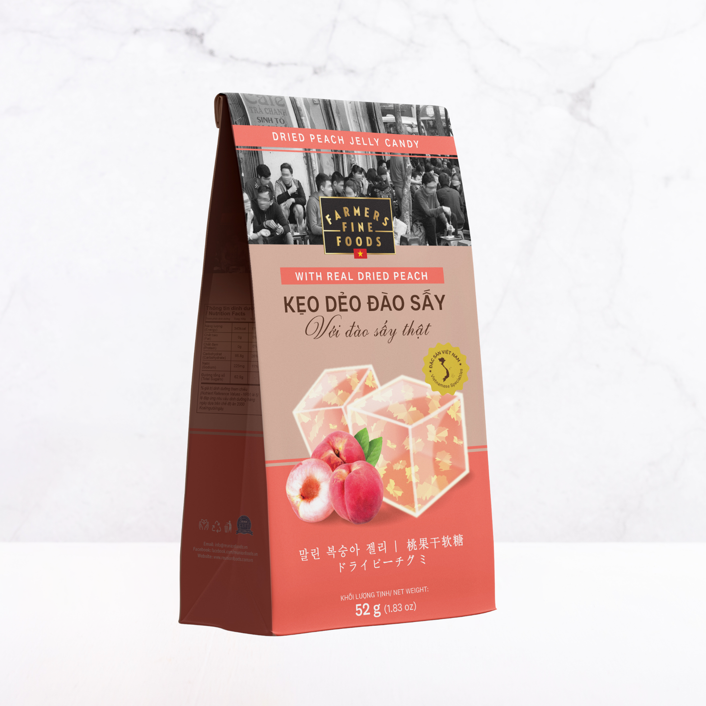 Kẹo dẻo đào sấy Farmers Fine Foods 52 g